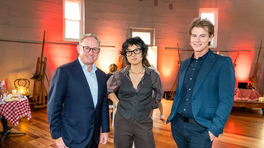 NSW arts minister Ben Franklin artist EJ Son NAS director Steven Alderton scaled e1676945875514