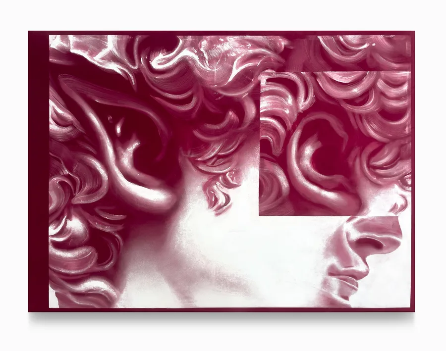 Godmode 2025 polymer on velvet 150 x 109 cm