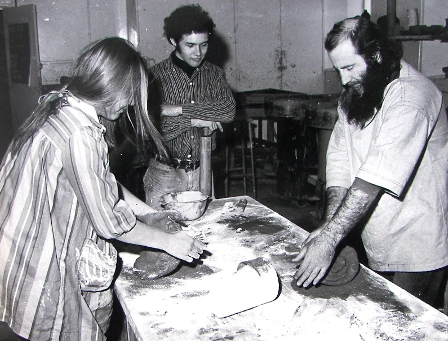 Col Levy teaching ceramics c1970s. Photo: State Records NSW