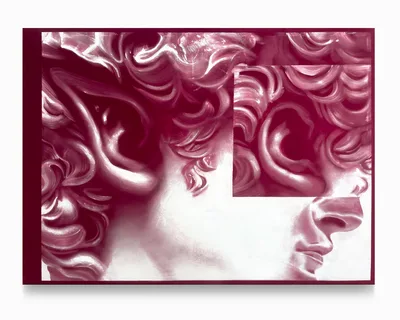 Godmode 2025 polymer on velvet 150 x 109 cm