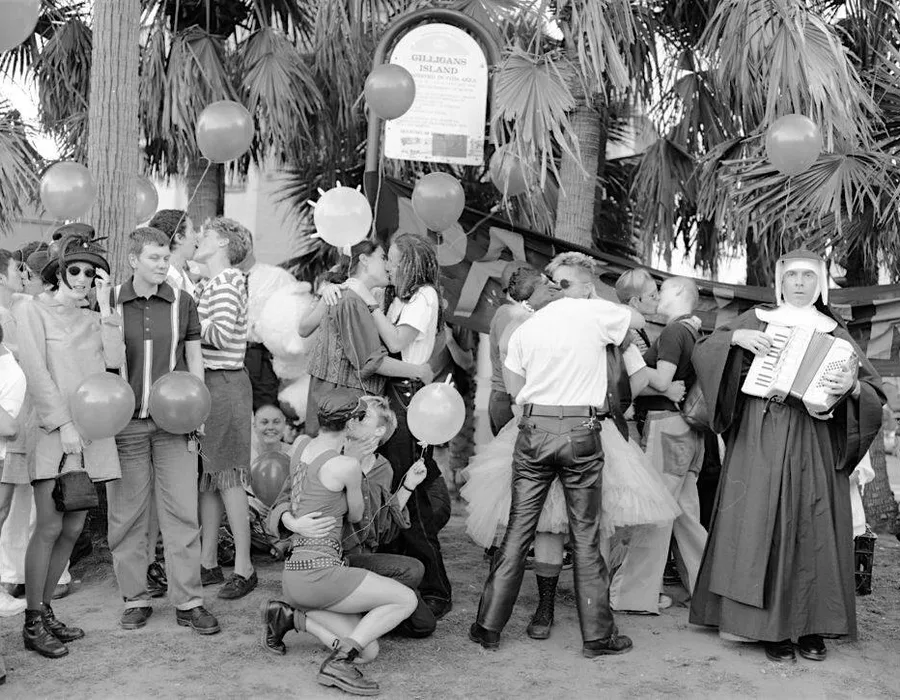 Opening night of c moore hardy life in black white and pink