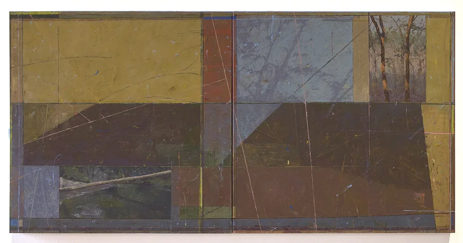 India Jablonski, A Ride through Neverfail Gully Trail, 2025, oil on canvas 120 x 240cm