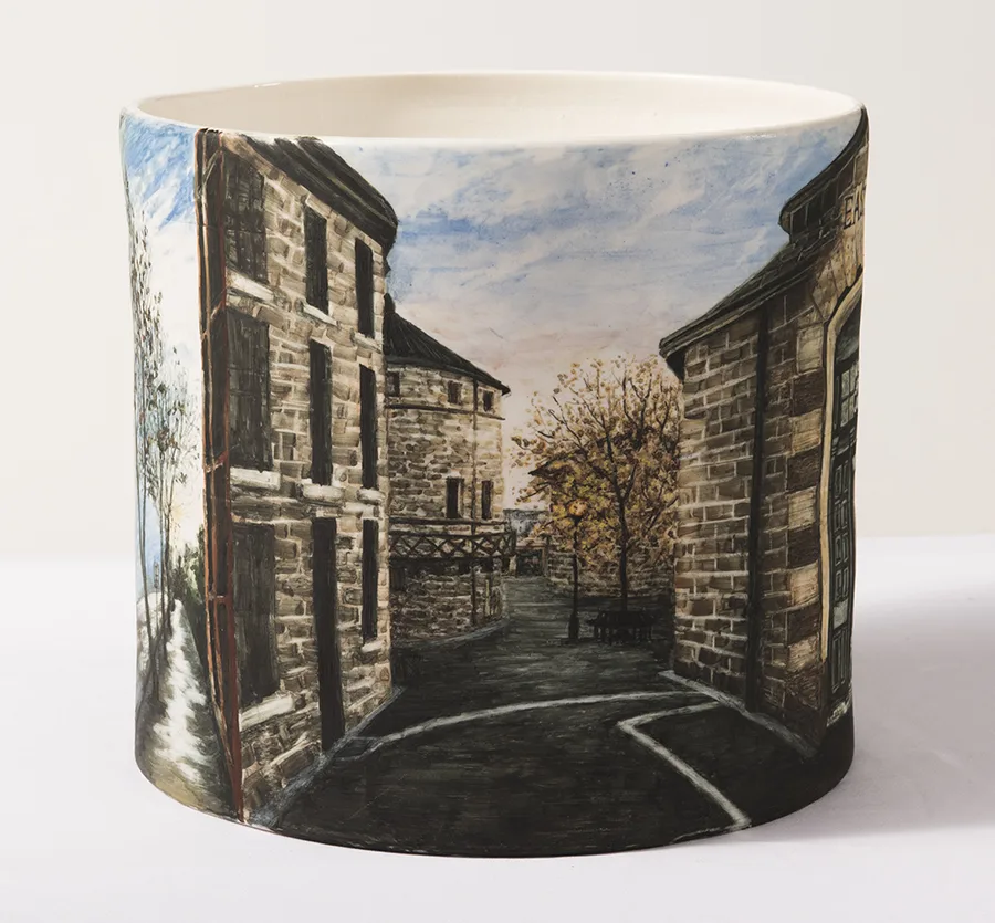 20. Isabella Edwards, A love letter of five years , 2019 porcelain, glaze, stain, oxides, 21.5 x 22.5cm