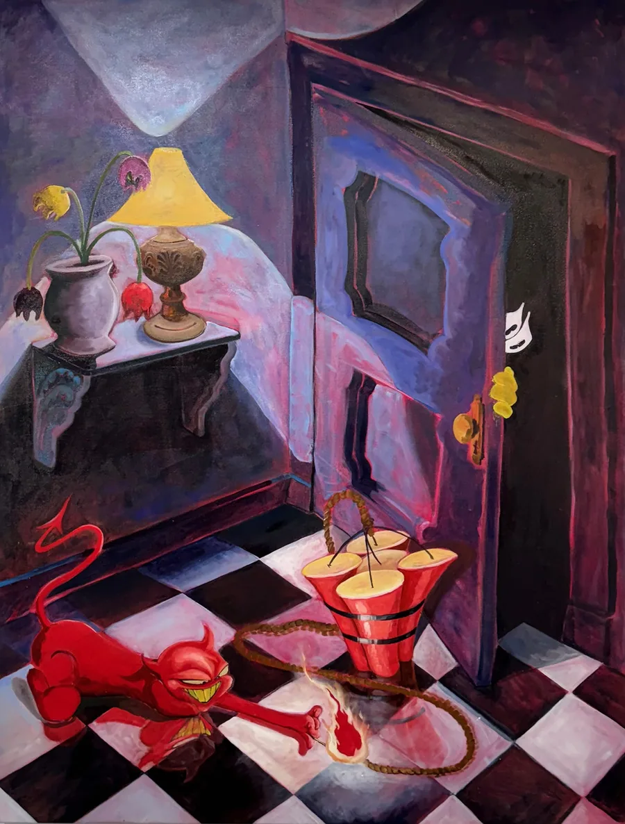Jake Bartley Im at the Root of All Evil 2025 oil on canvas 195 x 157 5 cm