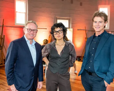 NSW arts minister Ben Franklin artist EJ Son NAS director Steven Alderton scaled e1676945875514