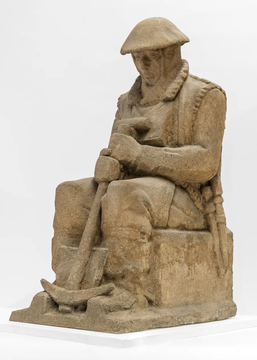3. Rayner Hoff, Pioneer, maquette for the Anzac Memorial, c1931-32, plaster, paint, sand, 53 x 23 x 33 cm